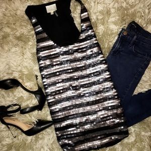 ✨Black and Silver Sequin Sparkly Nordstrom Top ✨